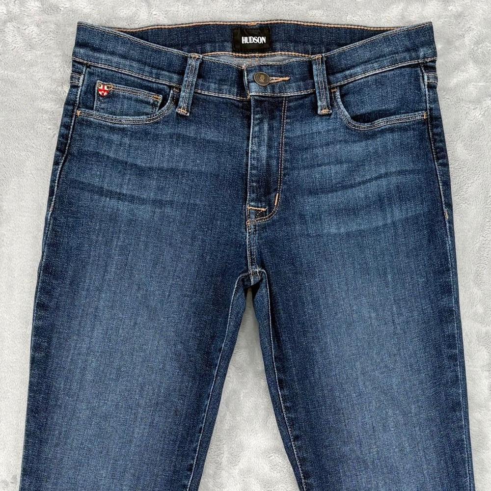 Hudson Jeans Women 27 (Fits 28x27) Blue Natalie Mortal Skinny Mid Rise Dark Wash